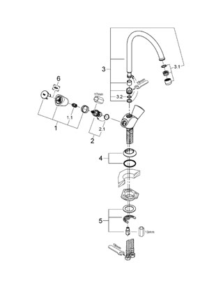 Смеситель для кухни grohe costa s 31819001