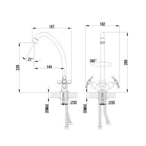 Смеситель lemark partner lm6554c для кухни