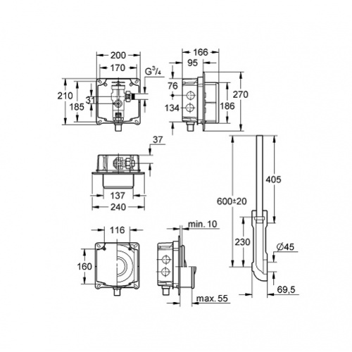 Автоматическое смывное устройство для унитаза grohe rondo 37139000