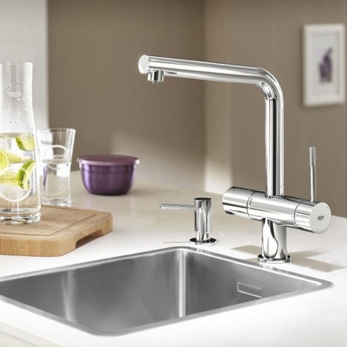 Смеситель для кухни мойки grohe blue pure minta 31721dc0 однорычажный